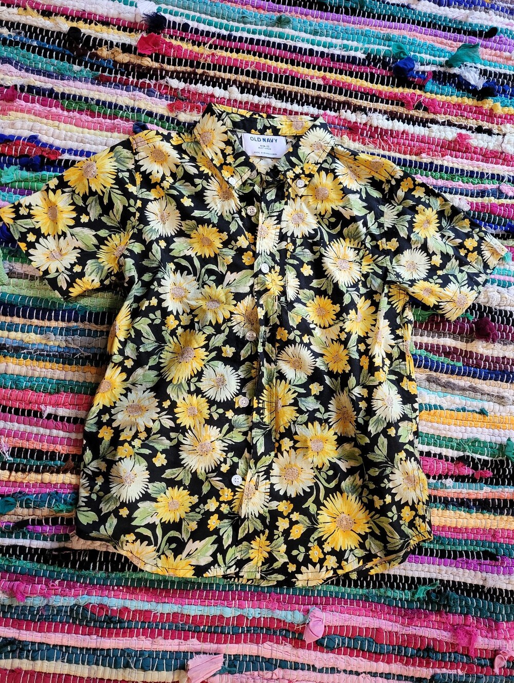Old Navy Boys Floral Button Up Dress Shirt